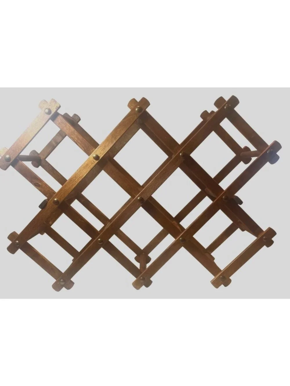Expandable Wooden Wine Racks or Towel Holders Dark Brown and Light Finish Compac